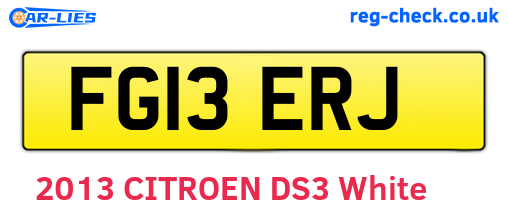 FG13ERJ are the vehicle registration plates.