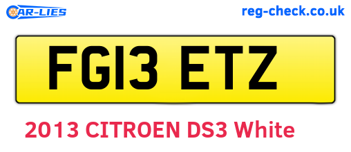 FG13ETZ are the vehicle registration plates.