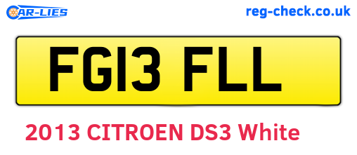 FG13FLL are the vehicle registration plates.