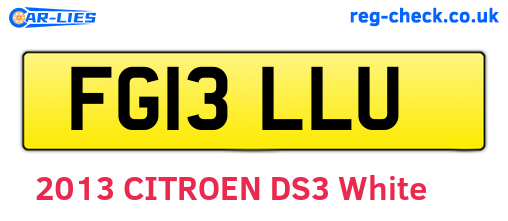 FG13LLU are the vehicle registration plates.