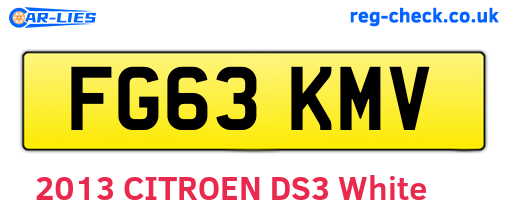 FG63KMV are the vehicle registration plates.