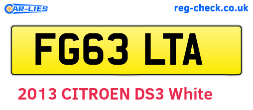 FG63LTA are the vehicle registration plates.