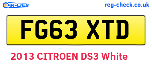 FG63XTD are the vehicle registration plates.