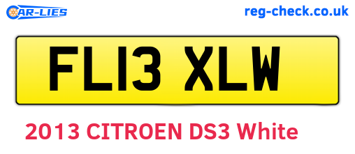 FL13XLW are the vehicle registration plates.