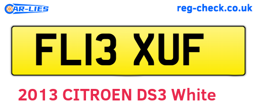 FL13XUF are the vehicle registration plates.