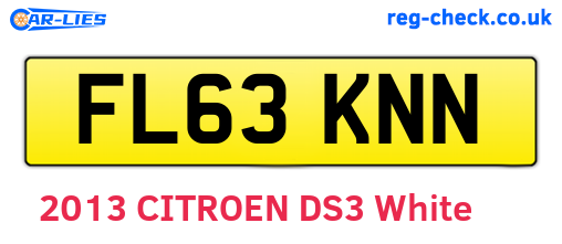 FL63KNN are the vehicle registration plates.