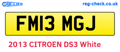FM13MGJ are the vehicle registration plates.