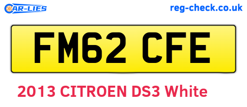 FM62CFE are the vehicle registration plates.
