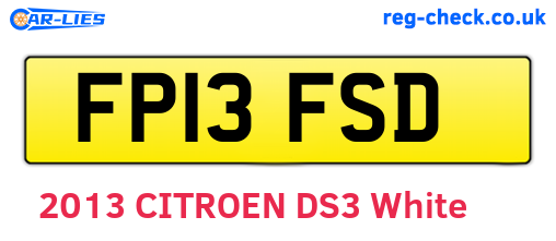FP13FSD are the vehicle registration plates.