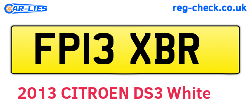 FP13XBR are the vehicle registration plates.