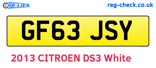 GF63JSY are the vehicle registration plates.