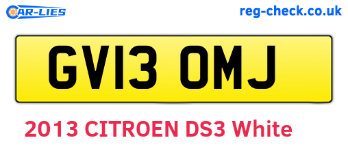 GV13OMJ are the vehicle registration plates.