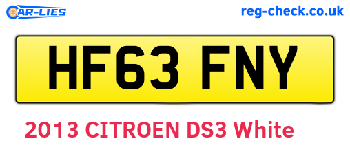 HF63FNY are the vehicle registration plates.
