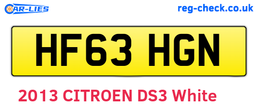 HF63HGN are the vehicle registration plates.