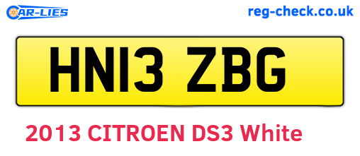 HN13ZBG are the vehicle registration plates.