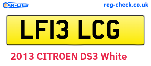 LF13LCG are the vehicle registration plates.