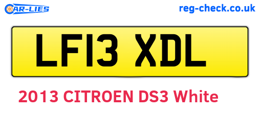 LF13XDL are the vehicle registration plates.