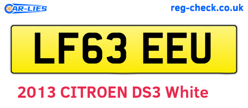 LF63EEU are the vehicle registration plates.