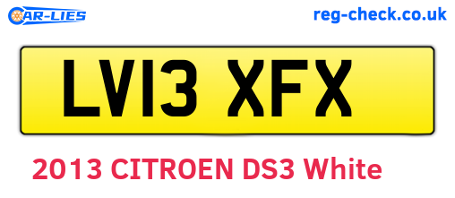 LV13XFX are the vehicle registration plates.