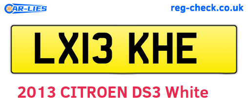 LX13KHE are the vehicle registration plates.
