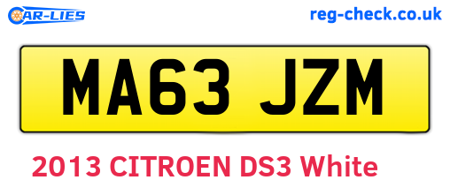 MA63JZM are the vehicle registration plates.