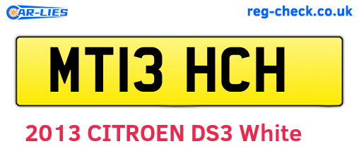 MT13HCH are the vehicle registration plates.