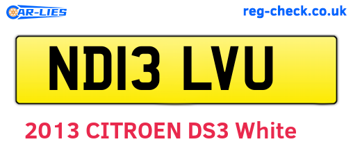 ND13LVU are the vehicle registration plates.