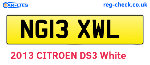 NG13XWL are the vehicle registration plates.