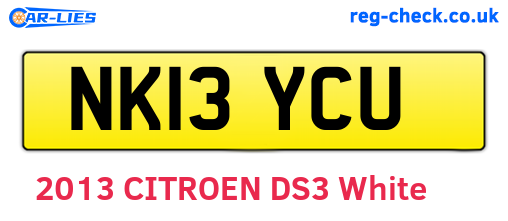 NK13YCU are the vehicle registration plates.