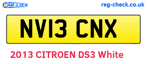 NV13CNX are the vehicle registration plates.