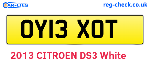 OY13XOT are the vehicle registration plates.