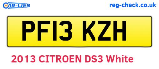 PF13KZH are the vehicle registration plates.