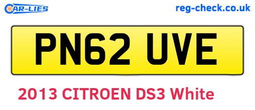 PN62UVE are the vehicle registration plates.