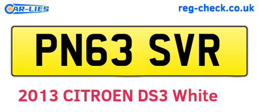 PN63SVR are the vehicle registration plates.