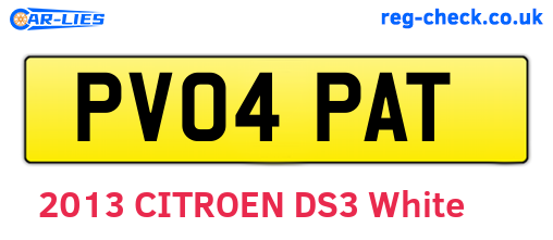 PV04PAT are the vehicle registration plates.