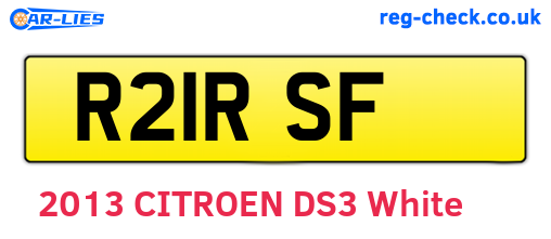 R21RSF are the vehicle registration plates.