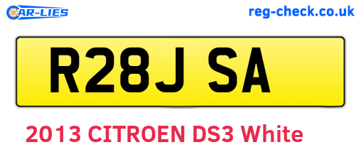 R28JSA are the vehicle registration plates.
