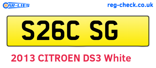 S26CSG are the vehicle registration plates.