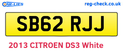 SB62RJJ are the vehicle registration plates.
