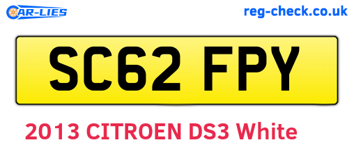 SC62FPY are the vehicle registration plates.