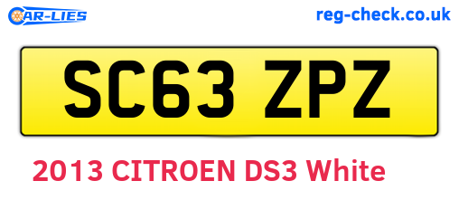 SC63ZPZ are the vehicle registration plates.