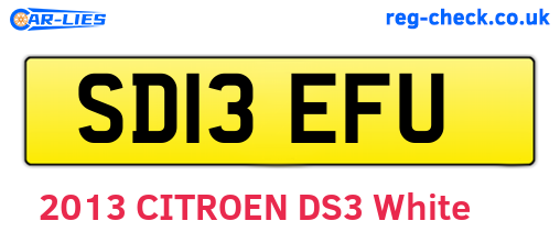 SD13EFU are the vehicle registration plates.