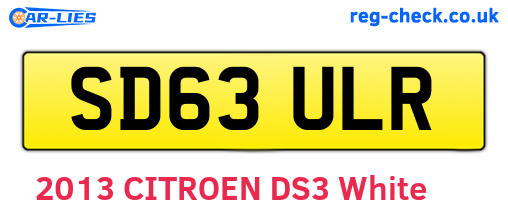 SD63ULR are the vehicle registration plates.