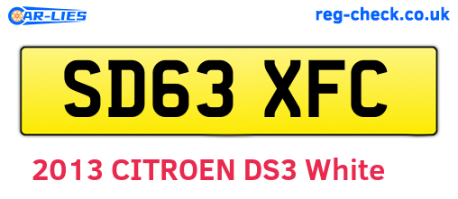 SD63XFC are the vehicle registration plates.
