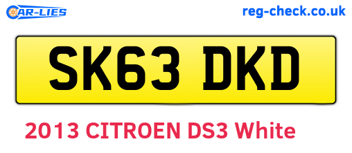 SK63DKD are the vehicle registration plates.
