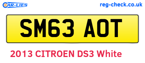 SM63AOT are the vehicle registration plates.