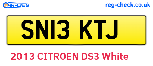 SN13KTJ are the vehicle registration plates.