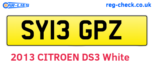 SY13GPZ are the vehicle registration plates.