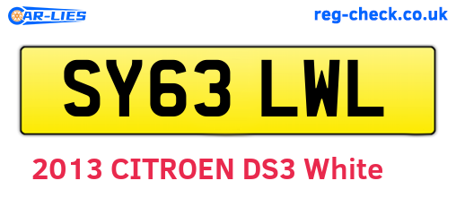SY63LWL are the vehicle registration plates.