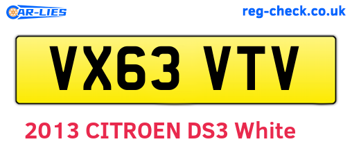 VX63VTV are the vehicle registration plates.